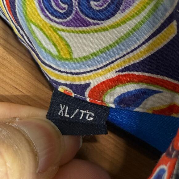 Robert Graham Button Shirt Mens XL Striped Colorful Vibrant Paisley Flip Cuff - Picture 7 of 13